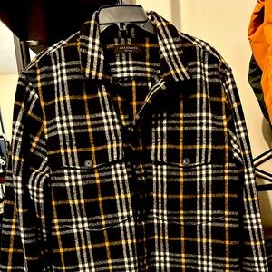 All Saints Black and White Lightweight Shirt Jacket